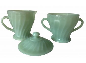 Vintage Anchor Hocking Jadeite Sugar & Creamer