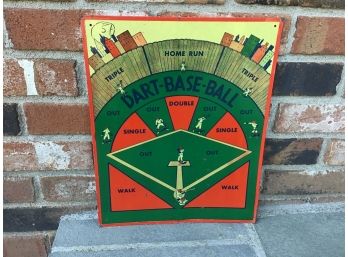 Vintage Dart Base Ball And Clown Shoot Metal Game Board