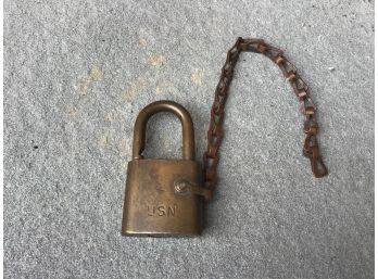 U.S. Navy World II Lock And Chain Of Deep Sea Diver