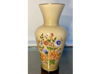 Toscany Floral Painted Glass Vase