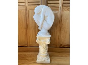 Beautiful Cast Hard Resin Sculpture On Plaster Column Base