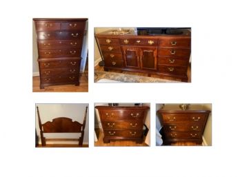 Thomasville Six Piece Mahogany Bedroom Set With Matching Mirror(See Photos In Description)