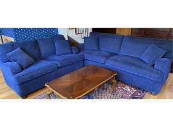 Beautiful Deep Blue Sofa And Love Seat Set