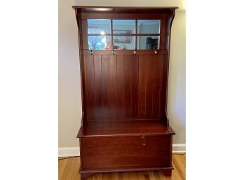 Hall Coat Tree With Built In Seat/Storage Bench And Mirrors