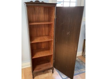 Antique Hardwood Three Shelf Storage Cabinet