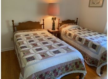 Twin Wood Beds Pair