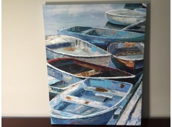 Frameless Print Of Boats On The Water