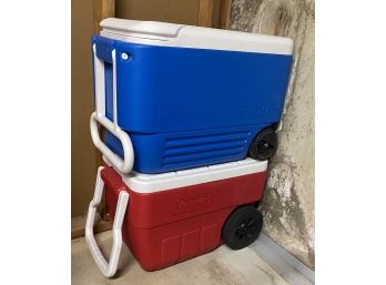 Two Coolers On Wheels