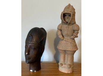 Plaster Bust And Terra Cotta Figure