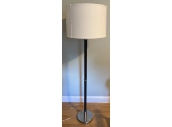 Metal And Leather Clad Floor Lamp