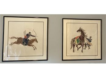 Pair Of Asian Horse Pictures