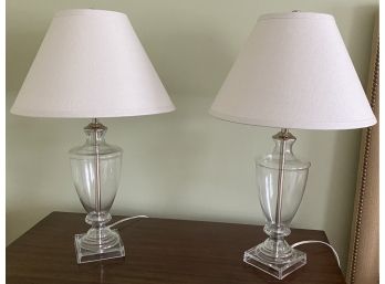 Pair Of Glass Lamps