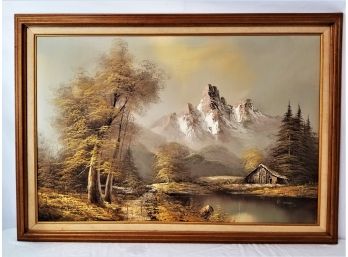 Large Framed Canvas Oil Painting By K. Evans