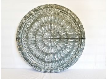 Very Large Round Metal Hammered Wall Art  By Three Hands Metal