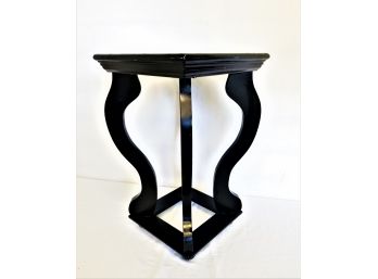 Black Wood Accent Table With Curvy Legs