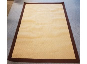 5' X 7' Zeppelin Tufted Beige With Brown Border Area Rug Made In India