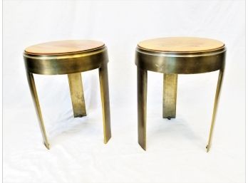 Two Threshold  Metal And Wood Accent Tables