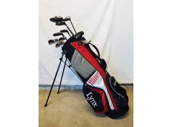 Lynx Golf Clubs & Bag With Kick Stand - Includes Full Set Of Woods, Irons & More