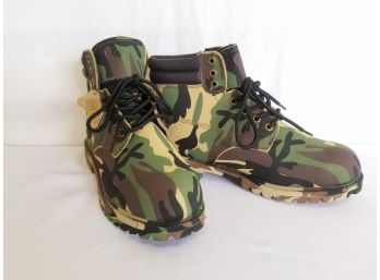 Men's Jacata Classic Leather Green Camo Boots Size 9.5