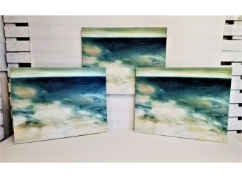 Set Of Three Abstract Stretch Landscape Canvas Prints