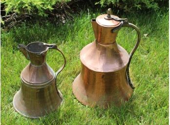 Pair Of Large Copper Jugs