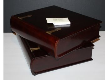 3 Wooden Boxes With Name Plate Engraver