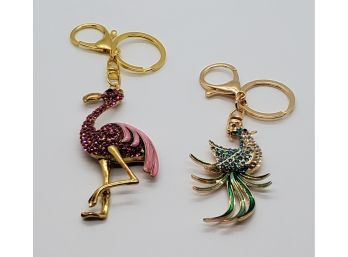 2 Multi Color Austrian Crystal Keychains