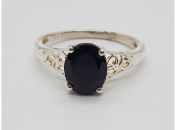 Black Tourmaline Sterling Silver Ring