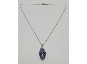 Premium Tanzanite Pendant Necklace In Platinum Over Sterling