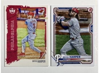 Bryce Harper '21 Diamond Kings & '21 Bowman Veteran Base Cards