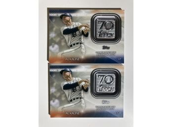 Pair Of Topps 70th Anniversary Logo Patch Cards T70P-47 Feat. Al Kaline