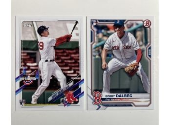 Bobby Dalbec 21 Topps Opening Day & 21 Bowman Featured Rookie Cards