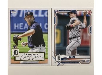 Casey Mize '21 Topps 1952 Redux Insert & '21 Bowman Featured Rookie Cards