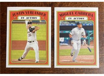 '21 Topps In Action Miguel Cabrera & Justin Verlander Puzzle Piece Back Cards