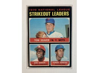 1970 Topps Strikeout Leaders Card Feat. Tom Seaver And Bob Gibson