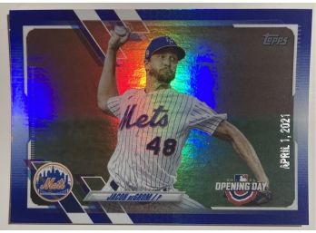 Jacob DeGrom '21 Topps Blue Foil Card