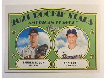 Sam Huff & Tanner Houck RC - '21 Topps Heritage '2021 Rookie Stars American League'