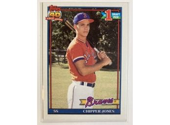 HOF Chipper Jones RC - '91 Topps #1 Draft Pick Card