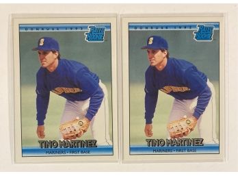 Pair Of Tino Martinez 1992 Donruss Rated Rookie Cards