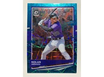 Rare Nolan Arenado '20 Donruss Optic Pandora Blue Prizm Card 12/35