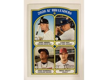 2021 Topps Heritage 2020 AL RBI Leaders Feat. Trout, Abreu, Ramirez, Voit