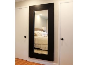 A Large Modern Full Length Mirror In Ebonized Oak Frame (1 Of 2)