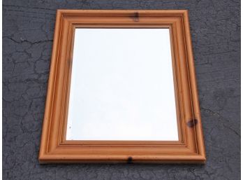 A Vintage Pine Beveled Mirror