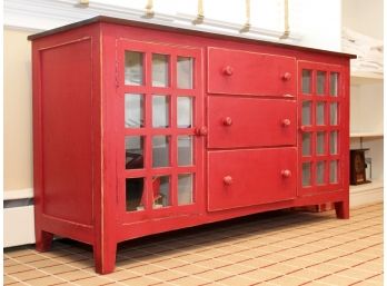 A Vintage Painted Wood Credenza