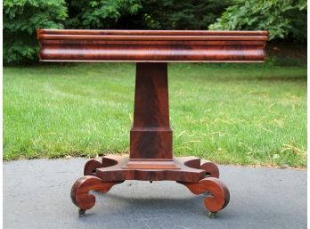 An Antique Empire Mahogany Flip Top Console Or Game Table