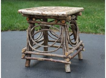 A Rustic Bedside Table From Adirondack Store & Gallery, New Canaan, CT