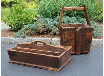 A Rustic Tool Chest And Chinese Lunch Pail