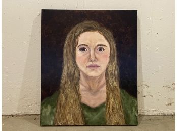 An Oil On Canvas Portrait, Unsigned, Unframed