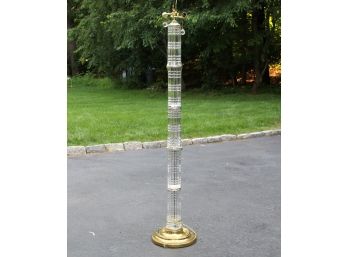 Vintage Luxury Hungarian Lead Crystal Floor Lamp 'CRYSTAL TOWER' Of Cut Prisms