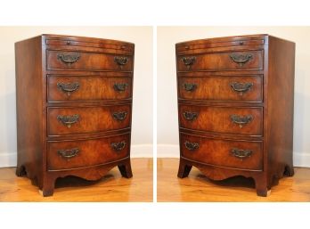 A Pair Of Vintage Bow Front Nightstands